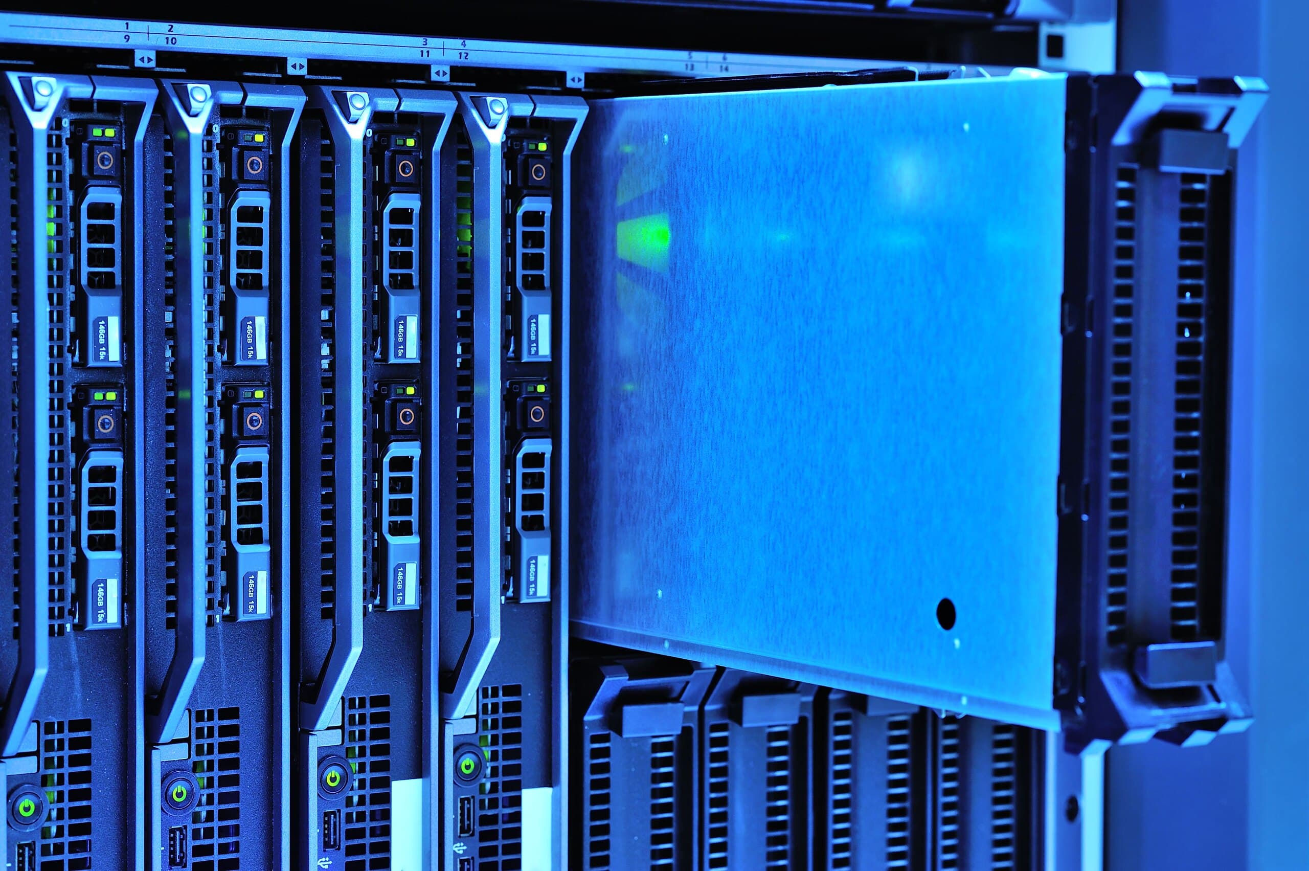 Blade servers in a chassis